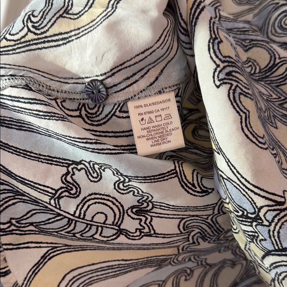 Sigrid Olsen Cream And Gray Graphic Button Down B… - image 8